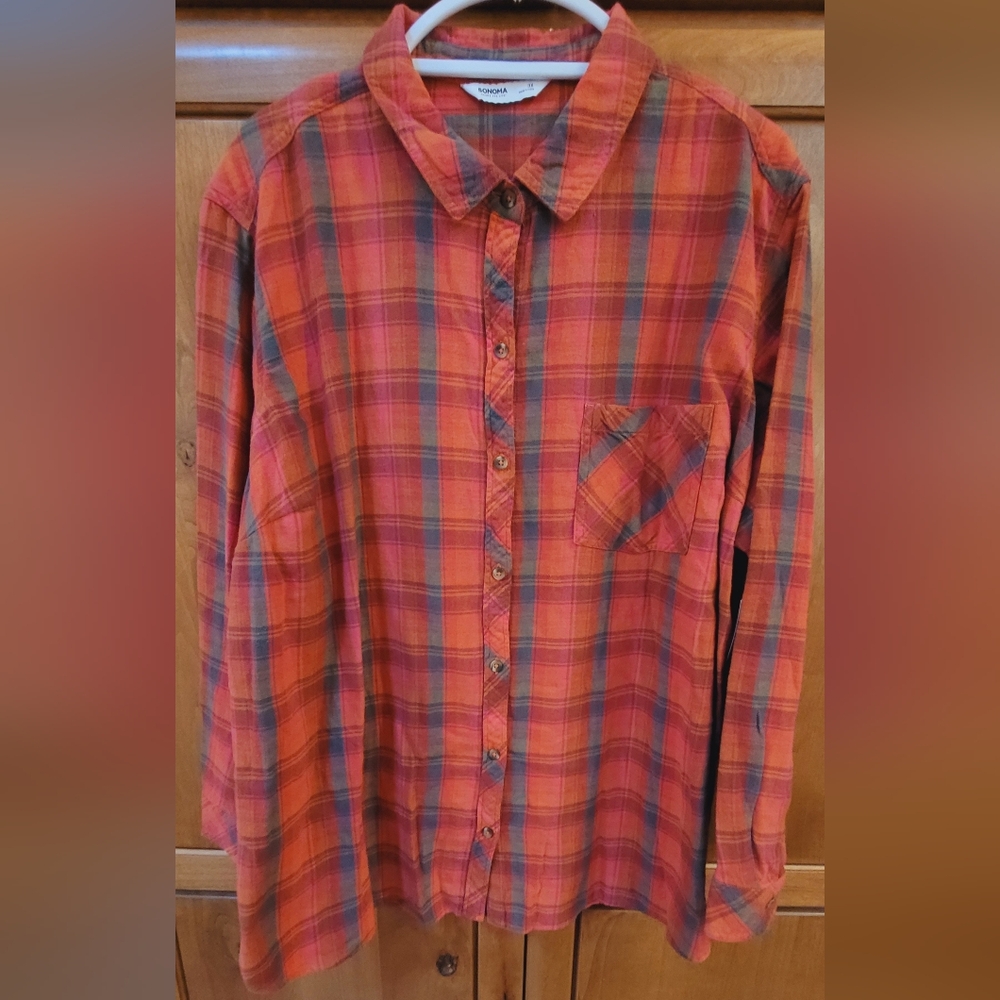 NWT | Sonoma Colorful Plaid Supersoft Flannel